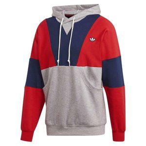 adidas Originals 'Samstag' Panel Hoody- Grey/Blue/Red-  XL